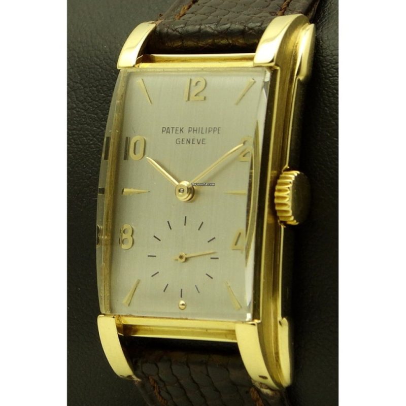 Buy Replica Patek Philippe | Rectangular Vintage 18 KT Yellow Gold ...