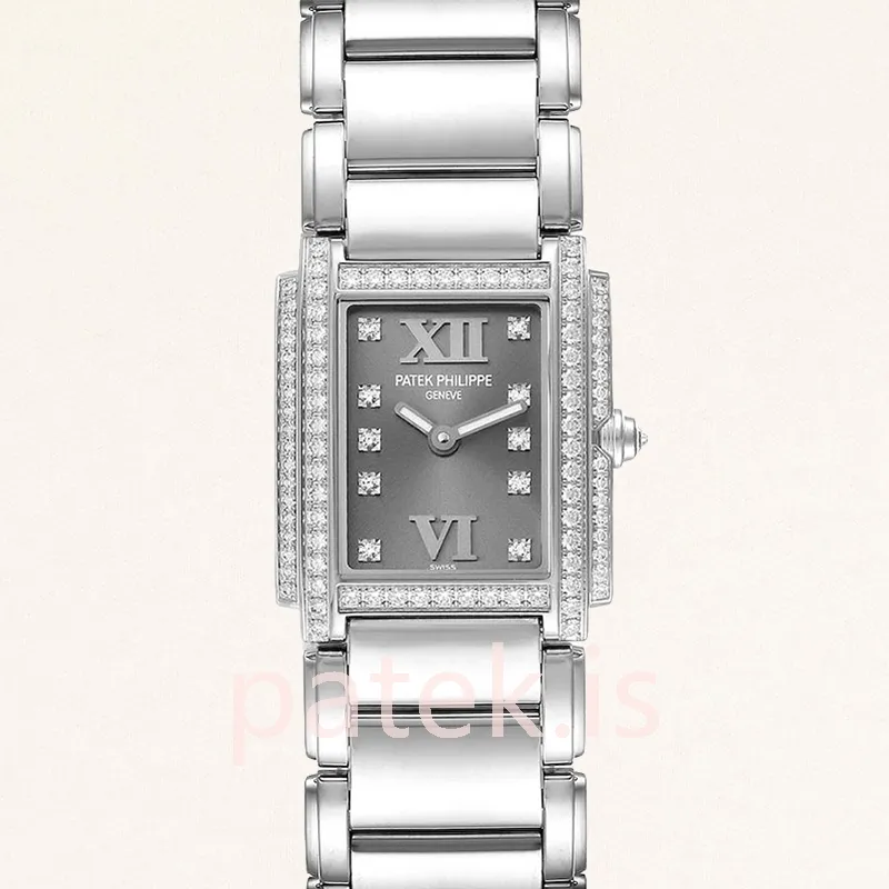 patek philippe twenty 4 27mm 4908/200g 001 ladies grey dial silver tone