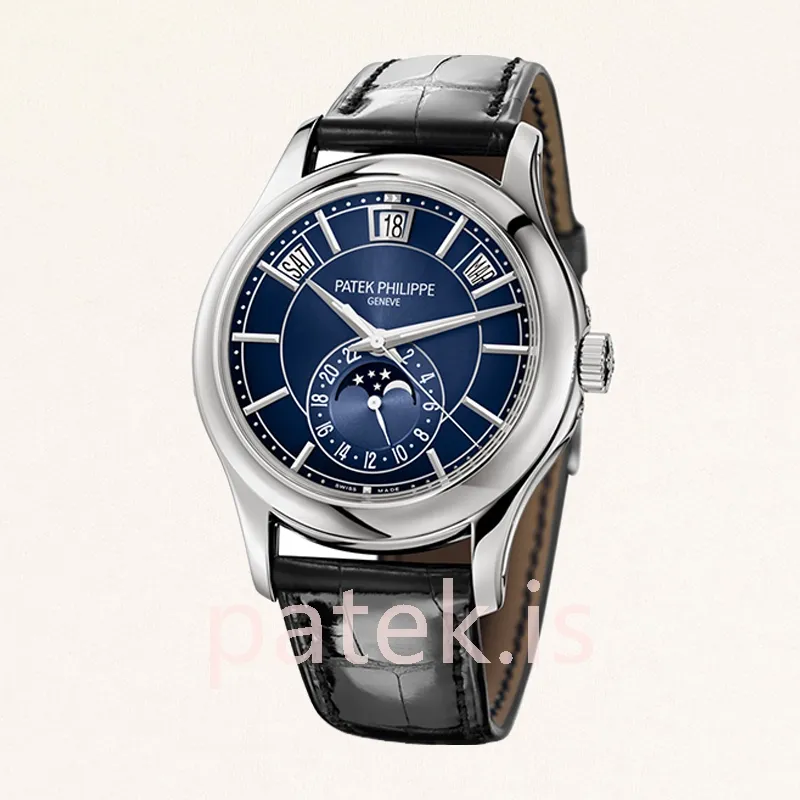 patek philippe complications men 5205g 013 40mm leather strap silver tone