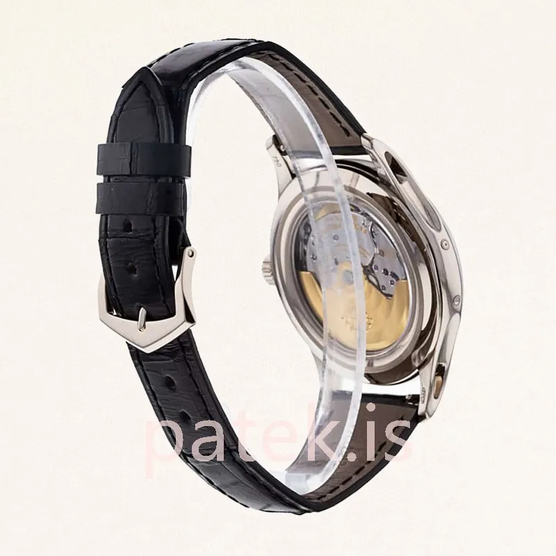 patek philippe complications men 5205g 013 40mm leather strap silver tone