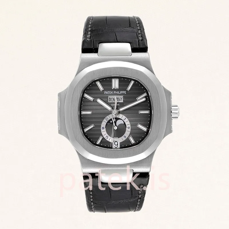 patek philippe nautilus men's 5726a 001 40mm leather strap