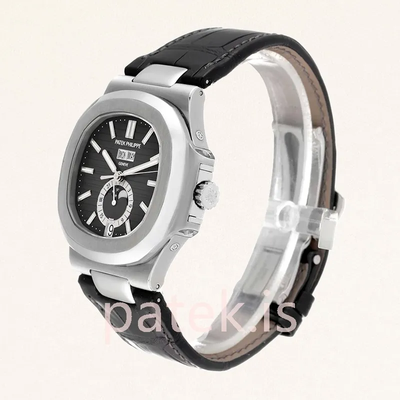 patek philippe nautilus men's 5726a 001 40mm leather strap