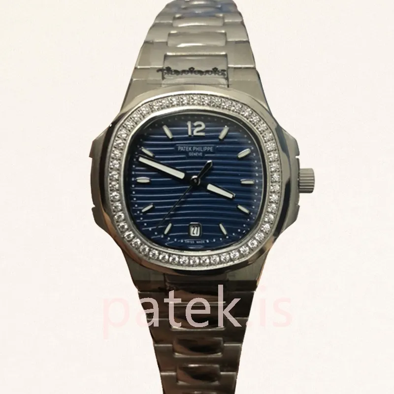 patek philippe nautilus 7118/1200a 001 ladies 32mm silver tone