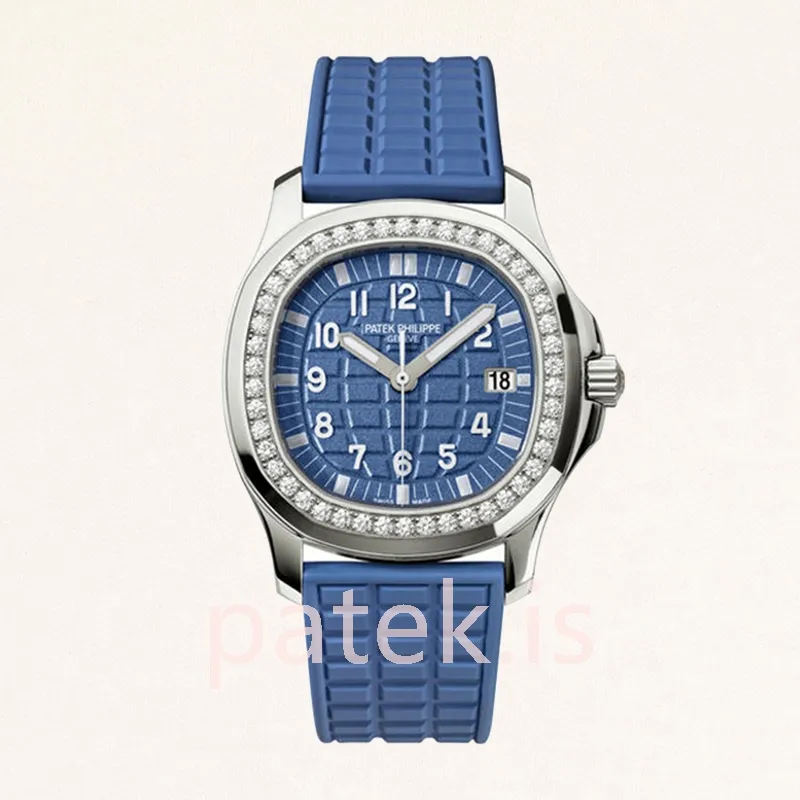 patek philippe aquanaut ladies 32mm 5067a 022 silver tone blue dial