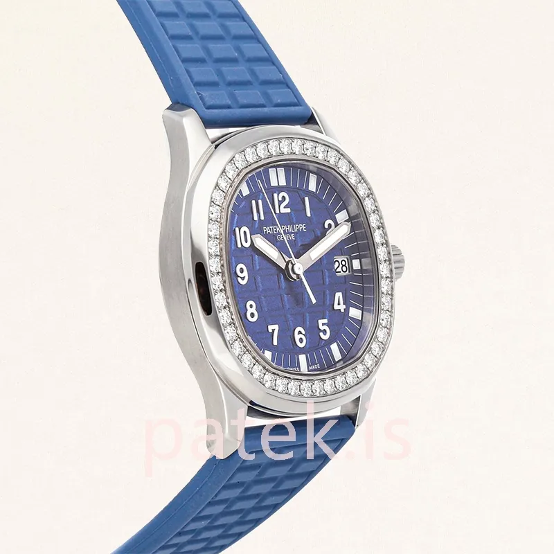 patek philippe aquanaut ladies 32mm 5067a 022 silver tone blue dial