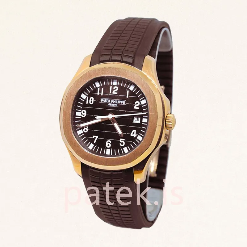 patek philippe aquanaut 40mm men's 5167r 001 rose gold tone brown dial