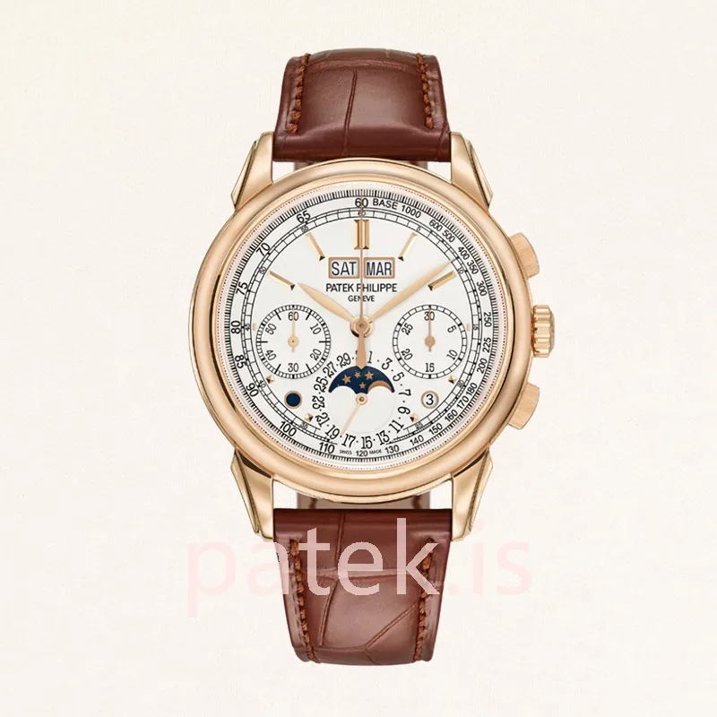patek philippe grand complications 42mm men's 5270r 001 rose gold tone white dial