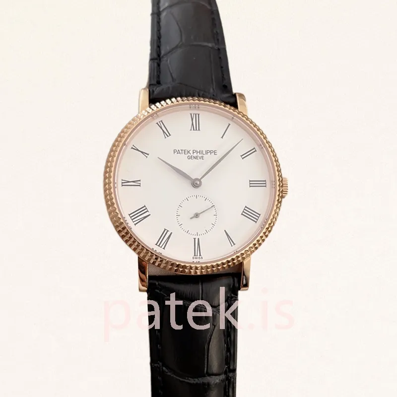 patek philippe calatrava 3919j 40mm men's gold tone leather strap