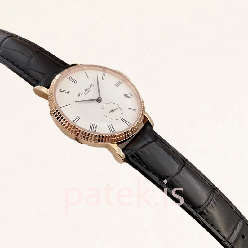 patek philippe calatrava 3919j 40mm men's gold tone leather strap