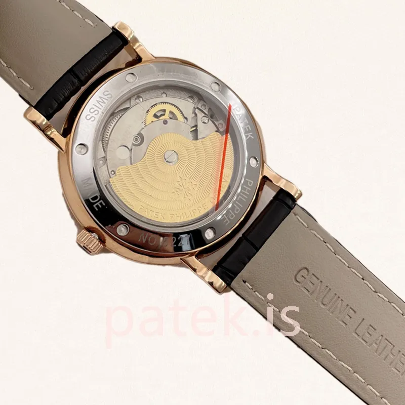 patek philippe calatrava 3919j 40mm men's gold tone leather strap