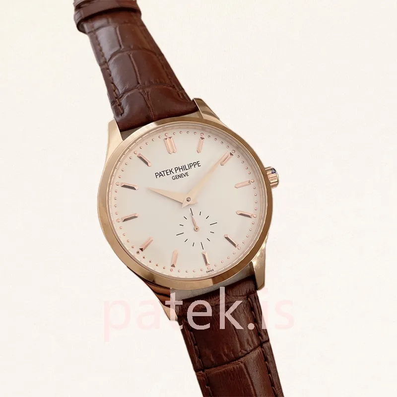 patek philippe calatrava men's 40mm 5196r 001 leather strap automatic