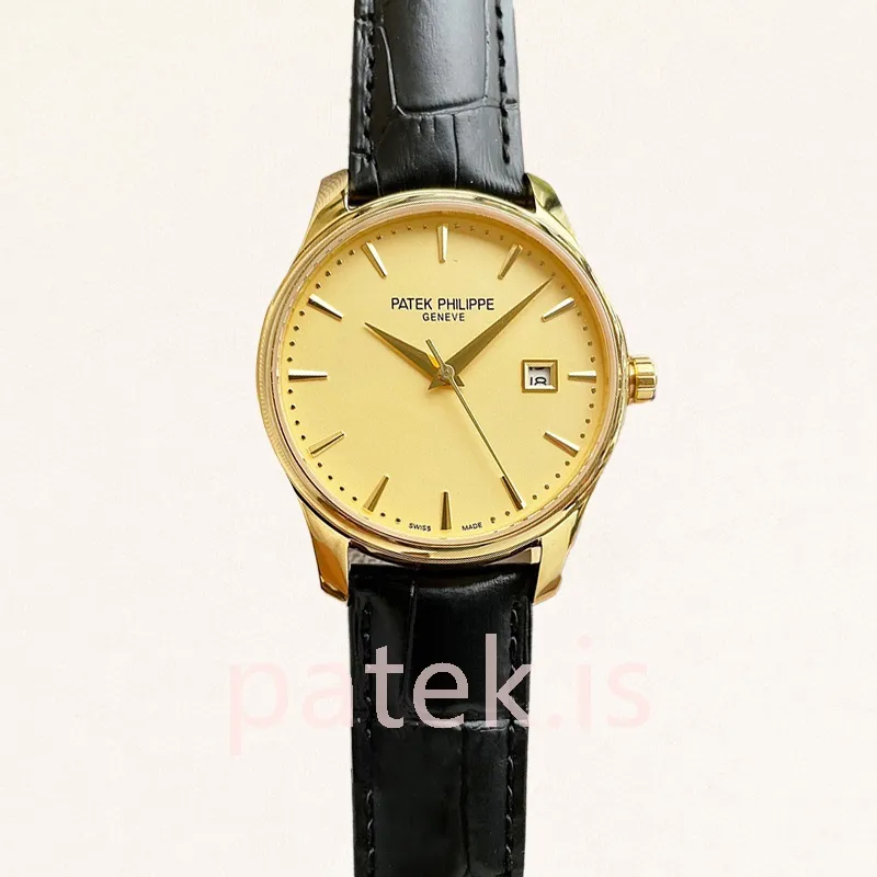 patek philippe calatrava 5227j 001 3 40mm men's leather strap gold tone