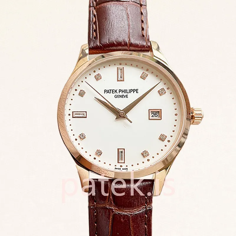 patek philippe calatrava calatravawsl002 men's 40mm rose gold tone