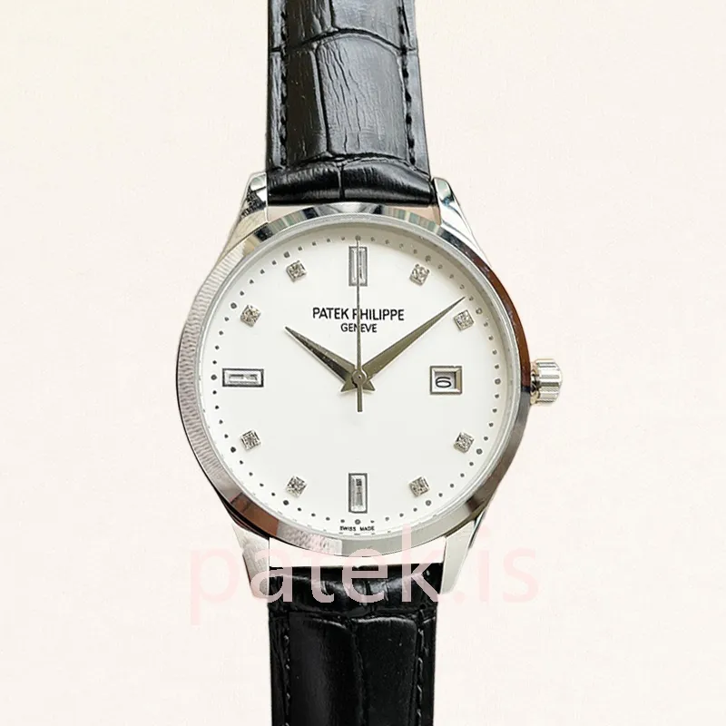 patek philippe calatrava 40mm calatravawsl003 men's white dial silver tone