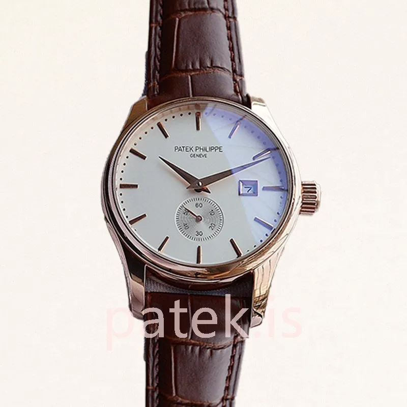 patek philippe calatrava 40mm men's calatravawsl017 rose gold tone leather strap