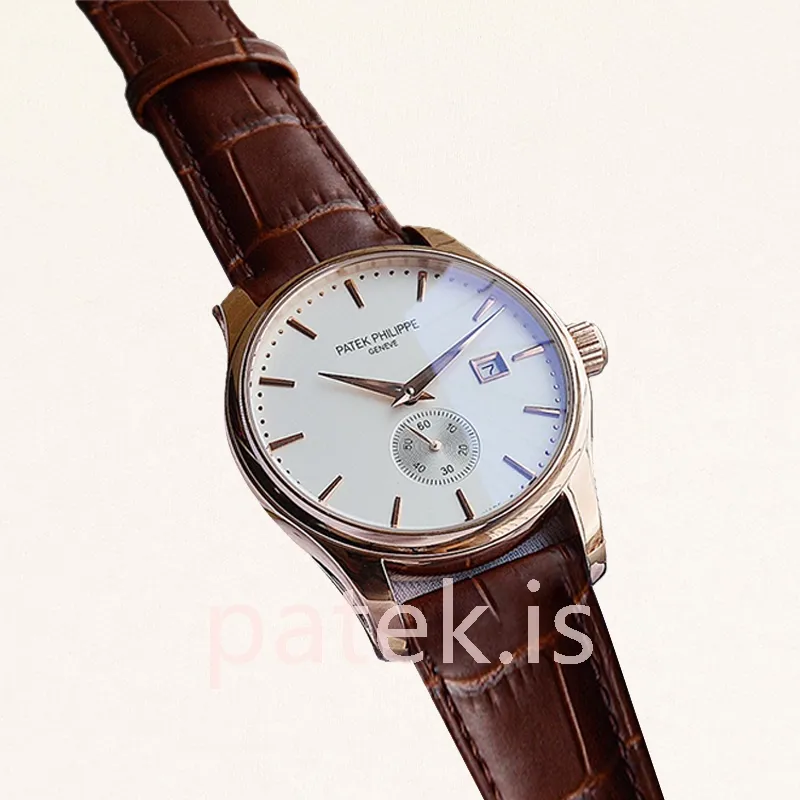 patek philippe calatrava 40mm men's calatravawsl017 rose gold tone leather strap