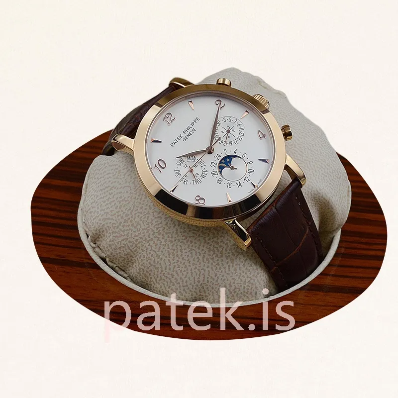 patek philippe grand complications 40mm men's grandwsl022 leather strap