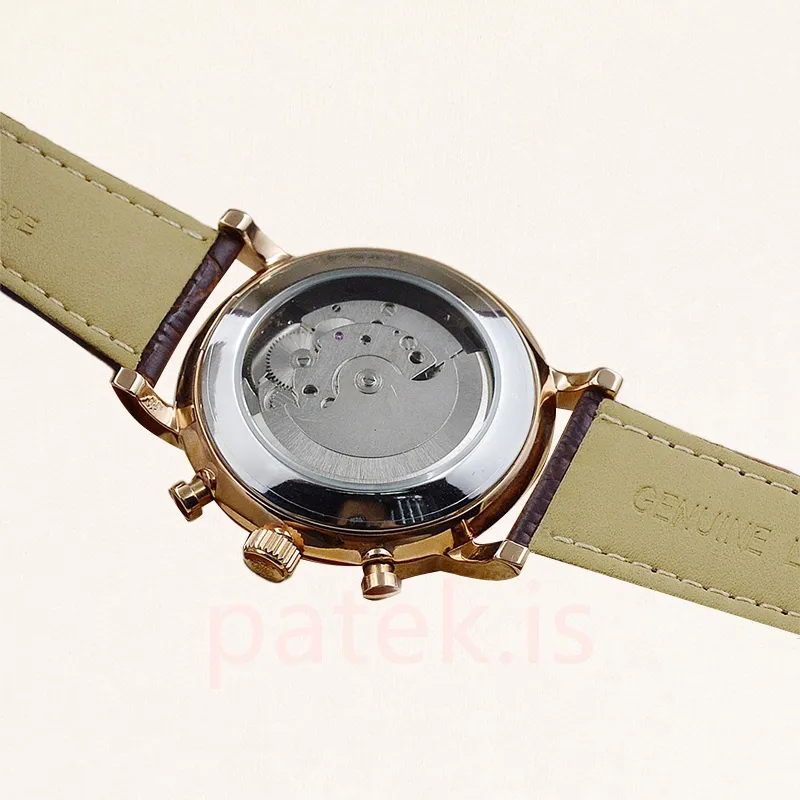 patek philippe grand complications 40mm men's grandwsl022 leather strap